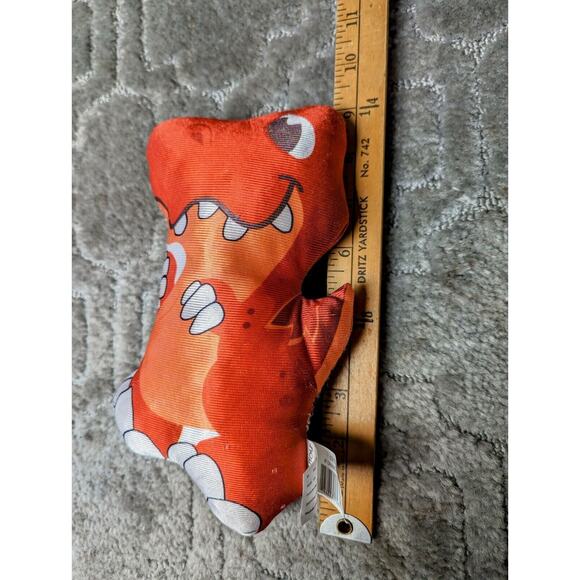 Kellytoy 9" Orange Dino Plush 2018 silky small stuffed animal t-rex dinosaur - Picture 2 of 5